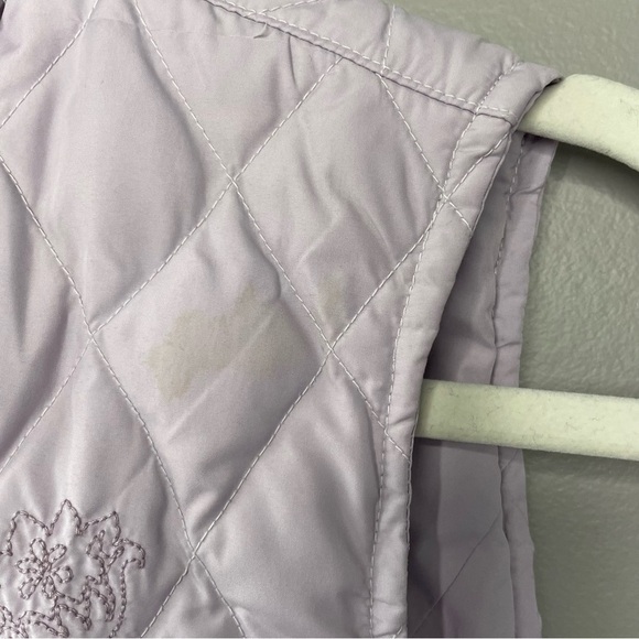 [xs] Eddie Bauer Goose Down Embroidered Lavender Purple Spring Puffer Vest - Picture 12 of 13